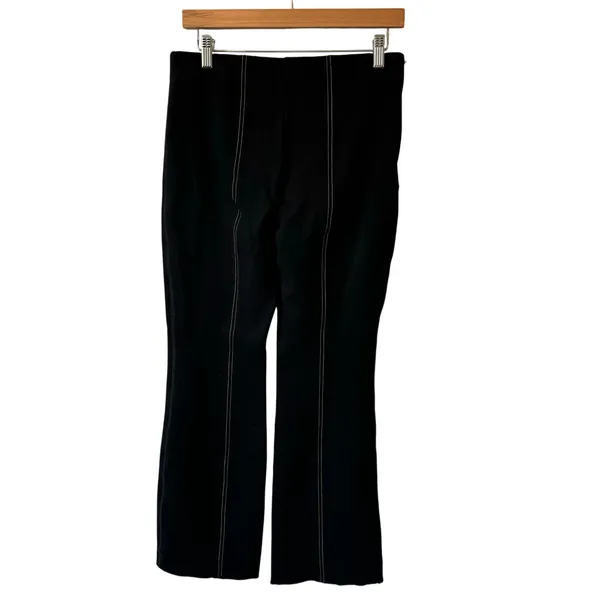 Anthropologie Essential Cropped Flare Boho Stretch Classic Viscose Gold Seam S - Image 2