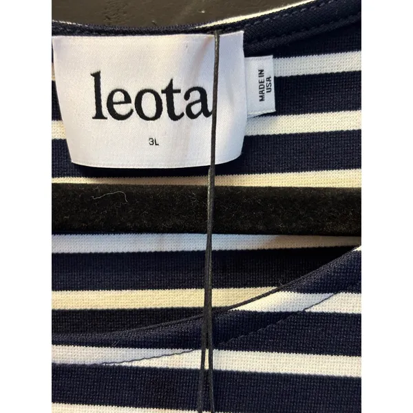 Leota Striped Ponte Sleeveless Shift Dress Navy White Pockets 3L NWT Made in USA - Image 5