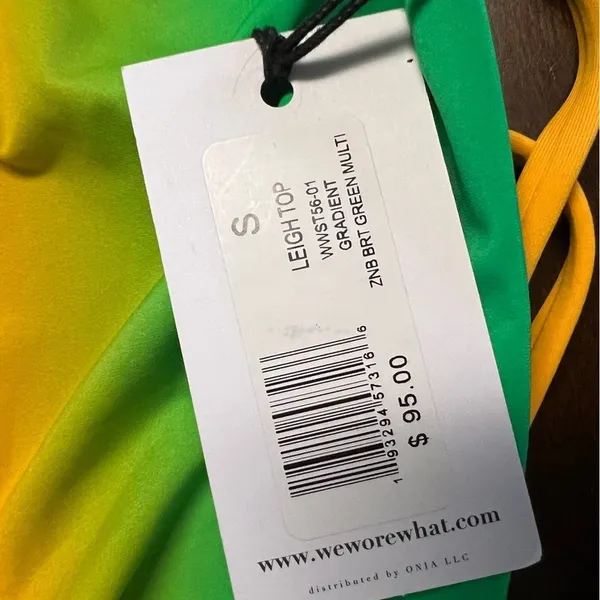 NWT WeWoreWhat Leigh Top Gradient ZNB Bright Green Multi Small - Image 4