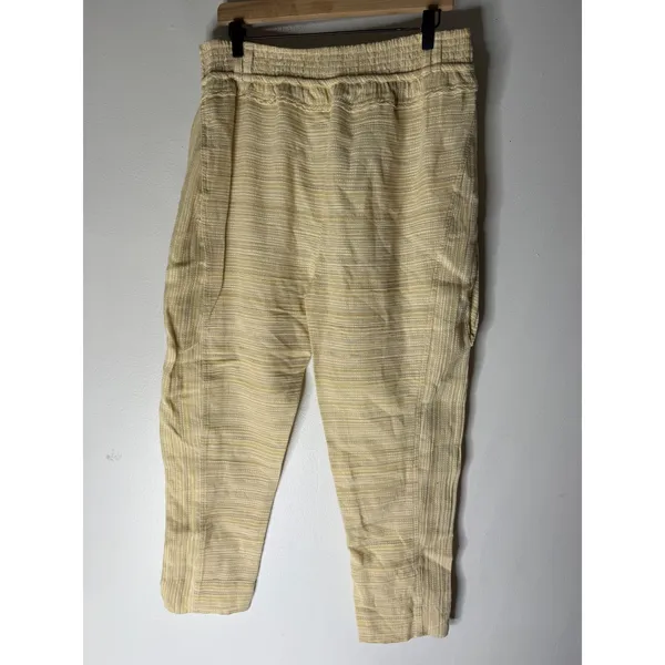 Free People Sweet Escape Pull On Pants yellow drawstring elastic waist small NWT - Image 2
