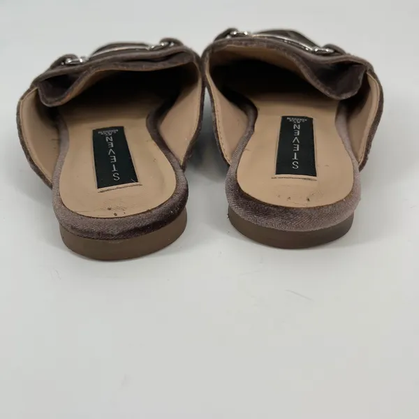 Steven By Steve Madden Royce Mule‎ Loafer Slides Velvet Brown Women's Size 8M Preppy - Image 5