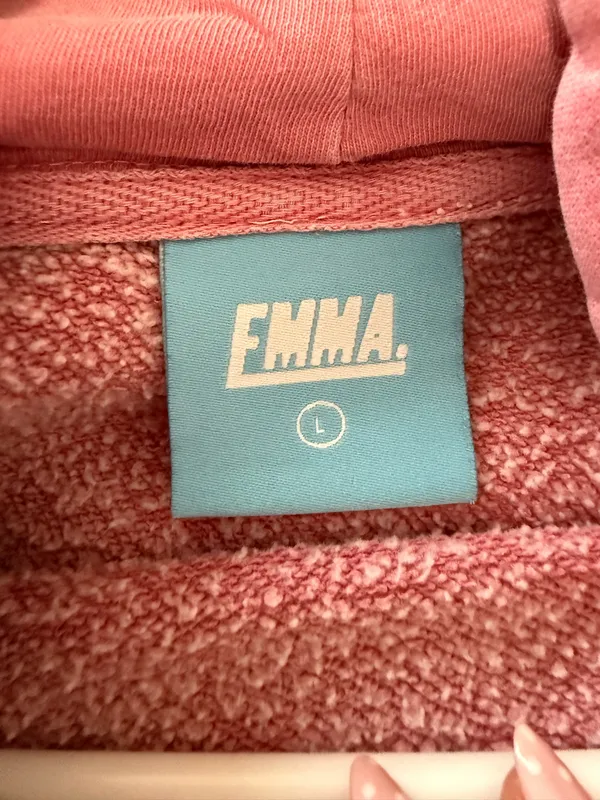 Oversized Pink Emma Chamberlain Hoodie Size L - Image 2