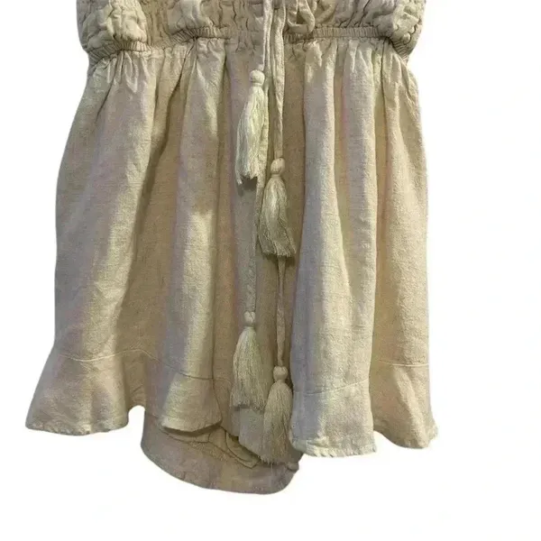 Princess Polly Women's Beige Romper Size 4 Summer V-Neck Tie Front‎ - Image 5
