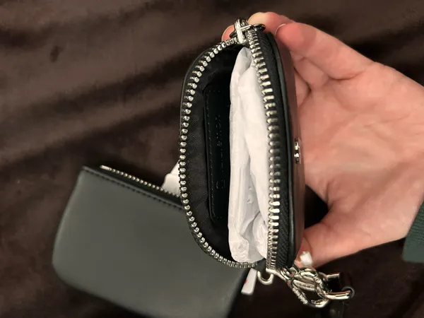 Lululemon Dual Pouch Wristlet Black Leather - Image 6