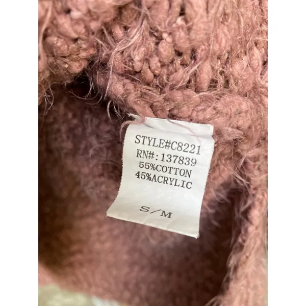 Altar’d State Bouclé V-Neck Sweater Pullover Buttery Soft‎ Knit Cozy Mauve Boho - Image 2
