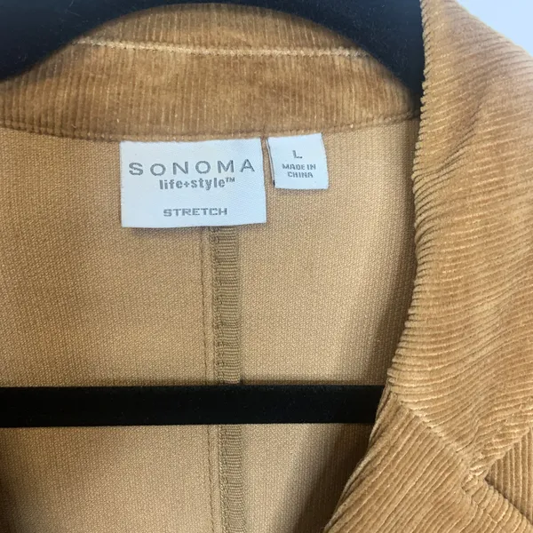 Vintage Corduroy Tan Camel Blazer Vintage Y2K Sz Large - Image 7