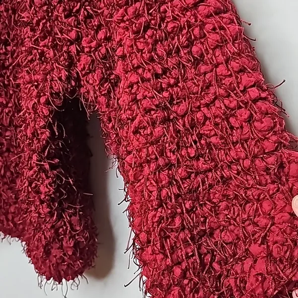 NWOT Zara burgundy red fuzzy popcorn warm sweater sz Small - Image 2