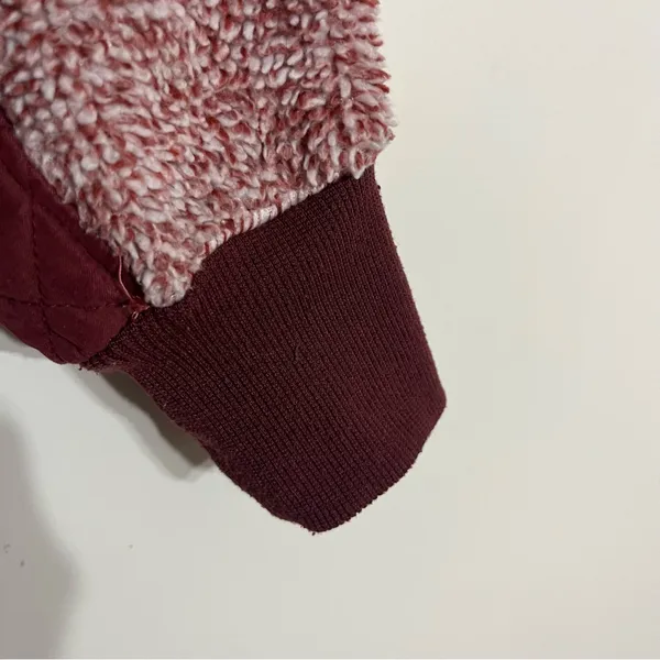 Women’s Vanilla Bay Size Small‎ Burgundy Faux Sherpa Sweatshirt Front Snaps - Image 2