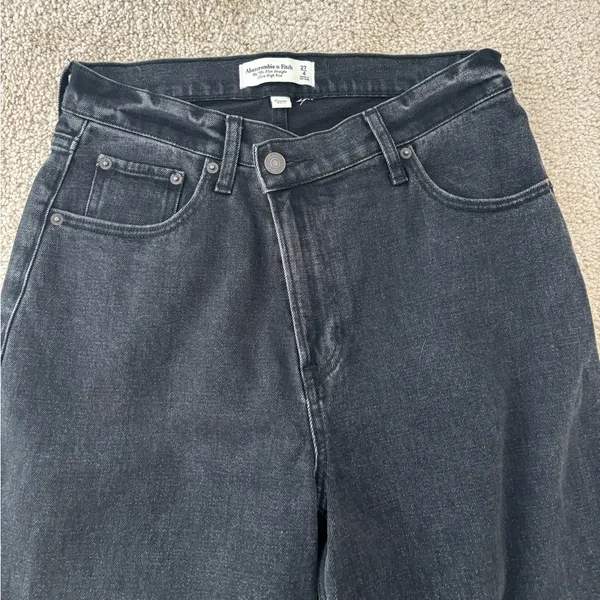 Abercrombie & Fitch Curve Love Ultra High Rise 90s slim Straight Jeans crossover - Image 3