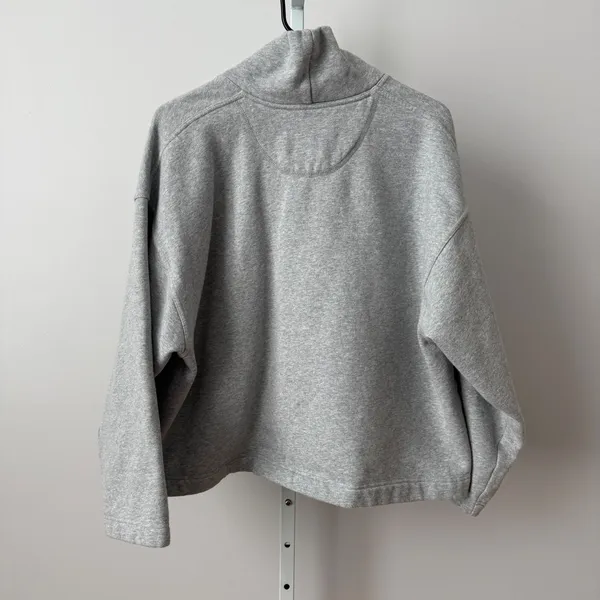 Lloyd sz M Grey Mock Neck Fleece‎ Sweatshirt Boxy Pullover Preppy Lagenlook - Image 6
