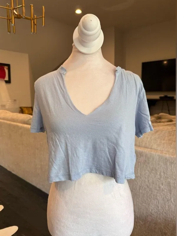 BDG Blue Polo Crop T-Shirt Relaxed Fit - Image 2