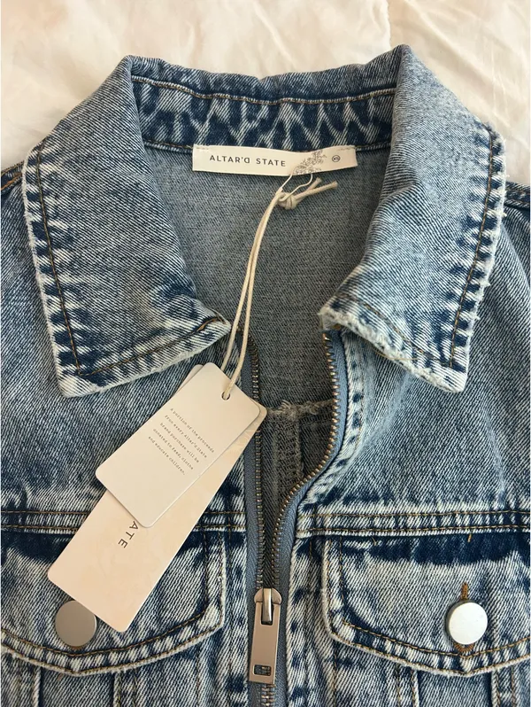 Altar'd State Mini Zip-Up Denim Dress - Image 3