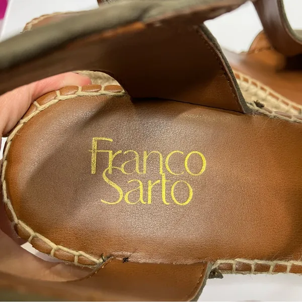 Franco Sarto treasure 2 wedge espadrilles olive green suede‎ womens size 9.5 - Image 8