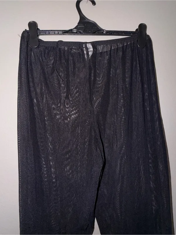 La Blanca Black Sheer Swim Coverup Pants with Drawstring Waist - Image 6