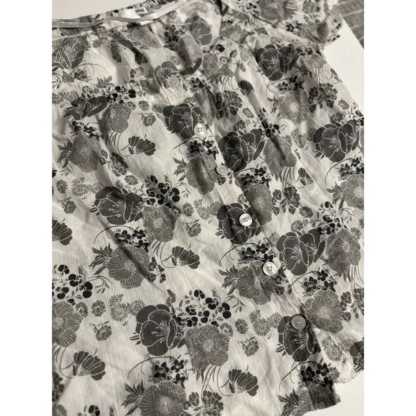 H&M Y2K Floral Puff Sleeve Blouse Women’s US 16 EUR 46 Cottagecore Top - Image 3