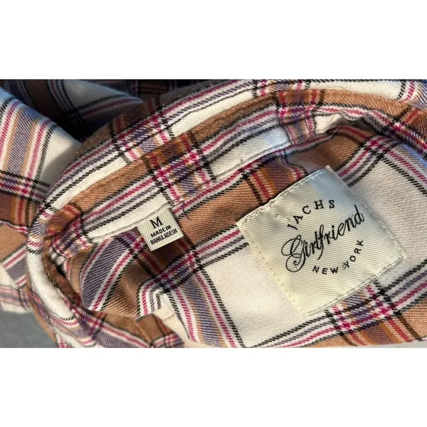 Jach's Girlfriend Tartan Plaid Flannel Shirt Women Med Button Up Outdoors Casual - Image 11