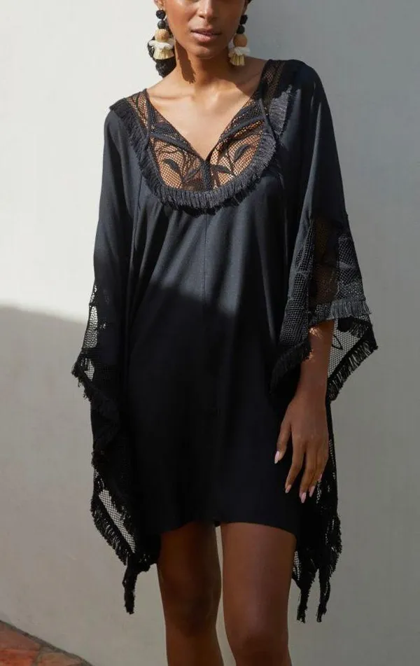 Embroidered Kimono Style Dress/ Cover-Up, Size XS/S - Image 5