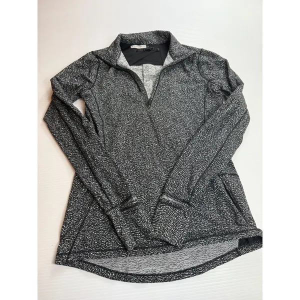 Lululemon Athletica quarter Zip Pullover Long Sleeve Top Womens‎ Black Pattern 4 - Image 4