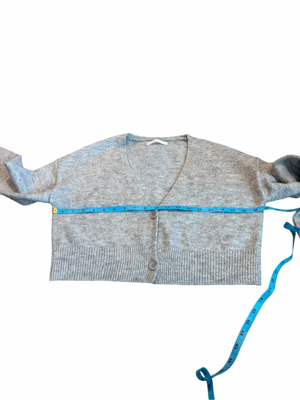 OAK + FORT cropped gray cardigan Size XS - Image 3