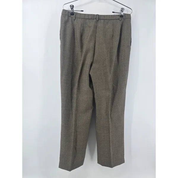 Pendleton Wool Trousers Womens 10 Brown Houndstooth‎ Straight Leg High Rise - Image 2