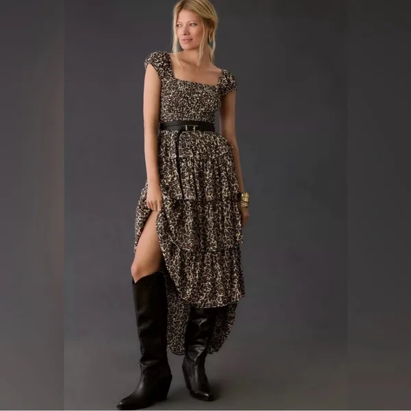 Ciao Lucia Catalina‎ Square Neck Tiered Maxi Dress Medium NWOT - Image 4