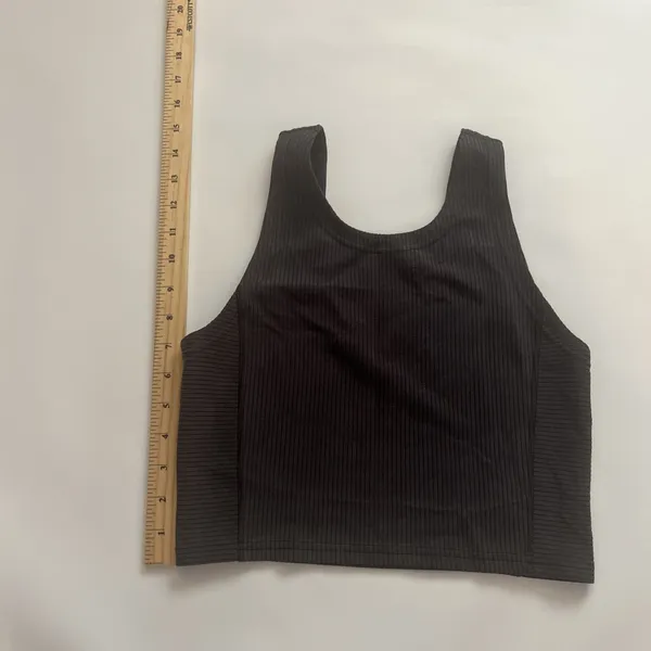 Sz 4 Lululemon Ribbed Softstreme Cropped Tank Top Black - Image 7