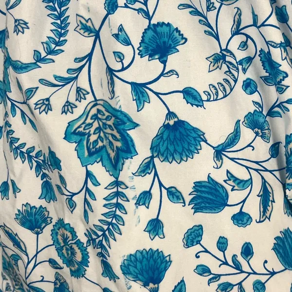 Draper James Flutter Ruffle Strap Midi Dress Blue Floral Paisley Cottagecore med - Image 7