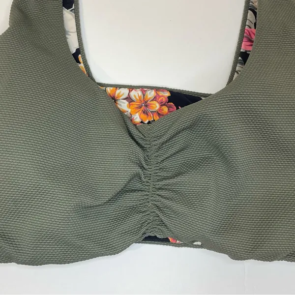 Maaji Pine Green‎ Passion 2 Way Wear Classic Floral Bralette Bikini Top Size M - Image 9