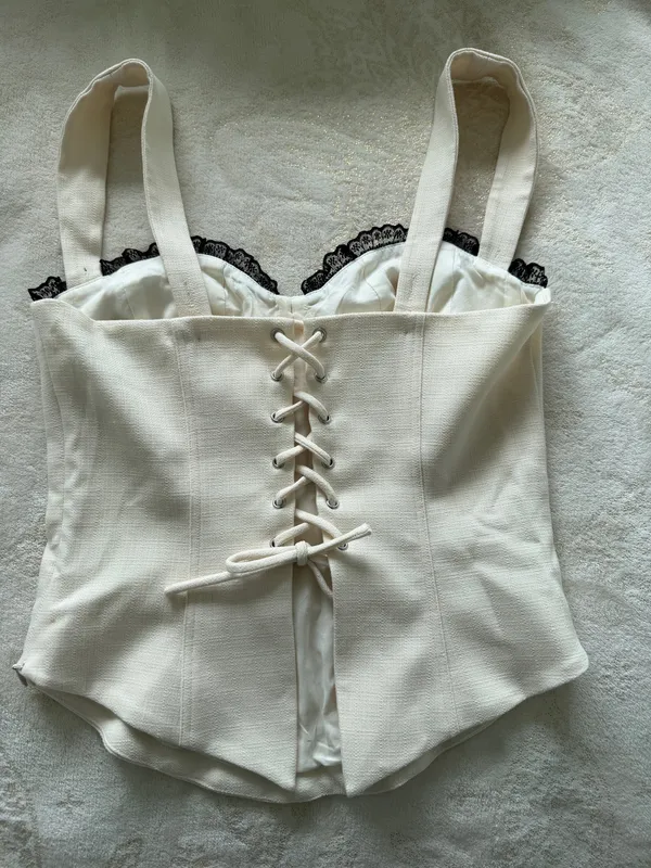 Reformation Alisa Lace Back Corset Tank - Image 2