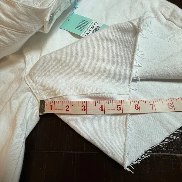 Revice Denim Mason Jort Optical White High Waisted Raw‎ Hem Shorts Size 32 (16) - Image 6