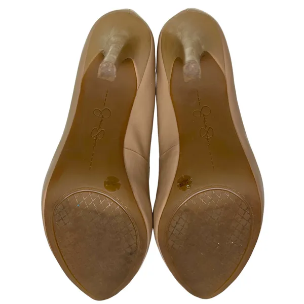 Jessica Simpson 8M Malia Nude Patent Oval Toe Pump Heels Stiletto Shoes - Image 4