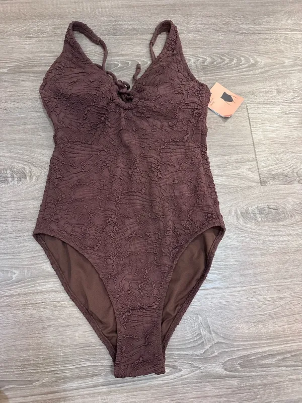 Shade & Shore Brown Cheeky One‎ Piece Swimsuit Size Small NWT - Image 3