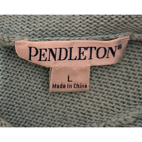 Pendleton Women's Large Blue Short Sleeve Sweater Lightweight‎ Cotton Knit Top - Image 4