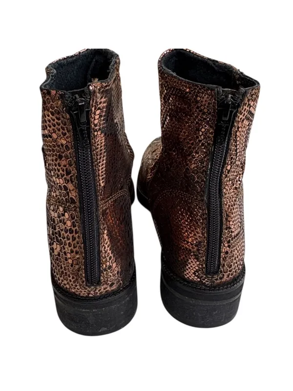 EUC Free People Leather Amarone Cooper Snakeskin Boots Size 7.5 - Image 8