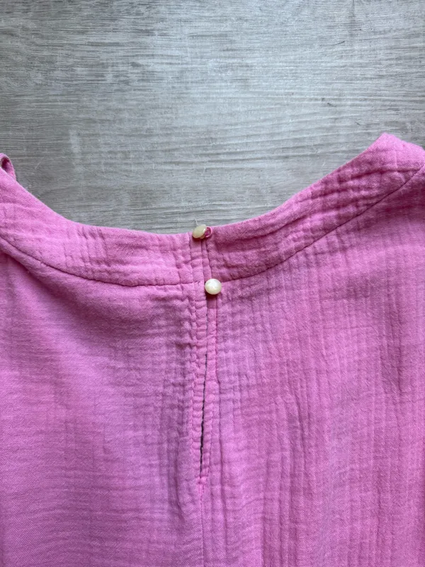Anthropologie Celia Gauzy Cotton Pink Romper Size S Bohemian Beach Coastal - Image 10