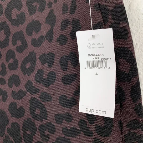 Gap Pants 4‎ Brown Black Animal Print Slim Fit Trousers Career NWT Bold - Image 4