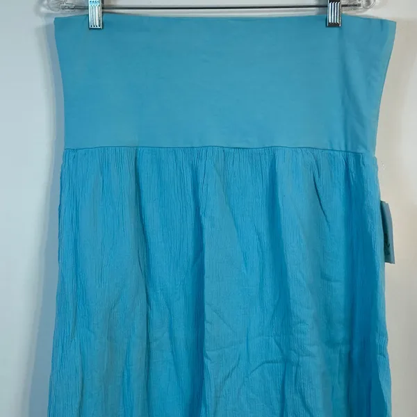 Mary‎ Ellen Clear Water Blue Cotton Gauze 2-in-1 Convertible Skirt Dress XL/XXL - Image 9