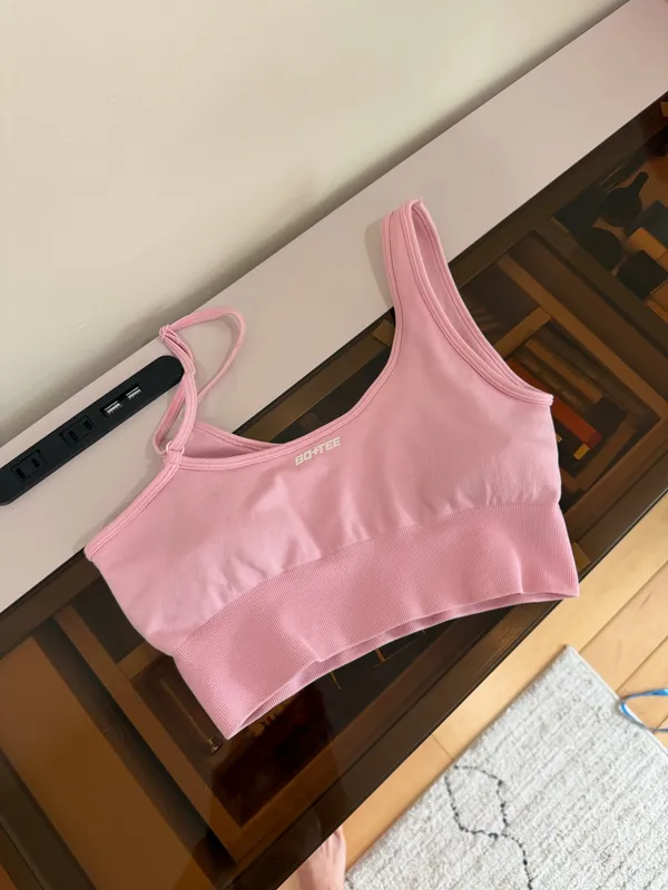 Bo+Tee Pink Sports Bra S - Image 2