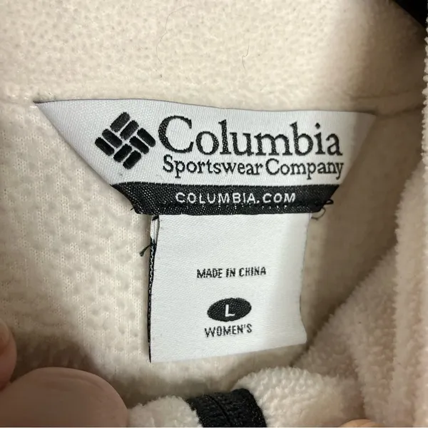 Columbia‎ white and black full zip fleece jacket size large - Image 2