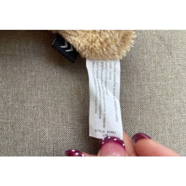 Vintage Cream leather sherpa lined gloves womens large - Image 5