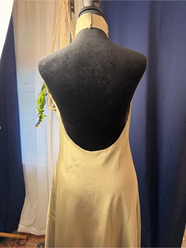 Show Me Your Mumu midi Dress in Moss Green Luxe Satin sz S - Image 4