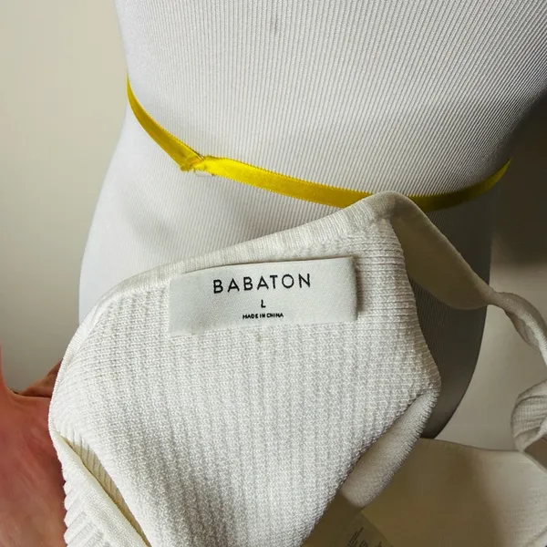 Babaton Aritzia White One Shoulder Sculpt Tank - Image 4