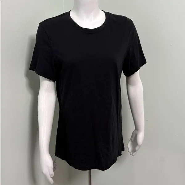 Quince 100% Organic Cotton Slub Crewneck Tee in Black medium - Image 6