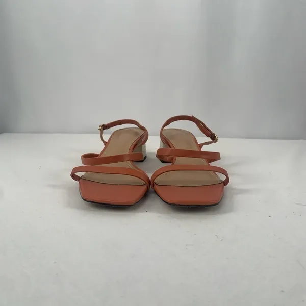 Pedro Square Toe Heeled Sandal in Rust Size 9 or 39‎ Red - Image 6