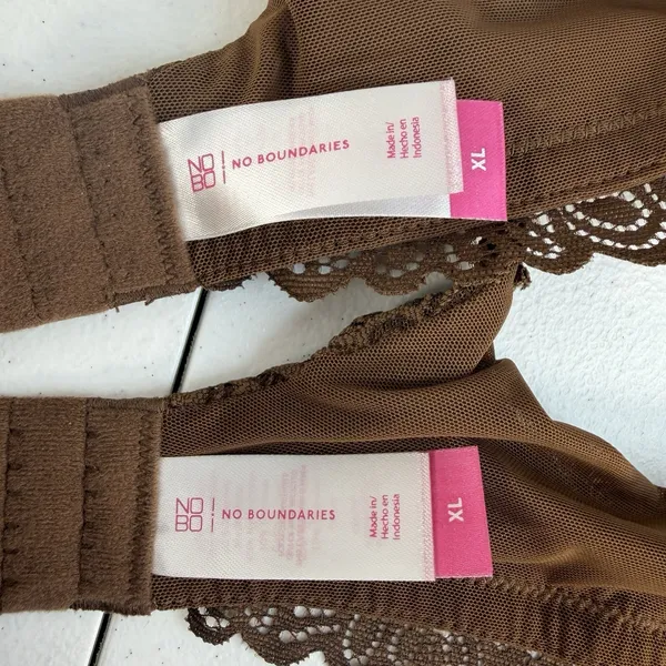 No Boundaries Sz XL Bra Lot Of 2 Light Lift Wire Free Brown Latte T-Shirt Padded - Image 11