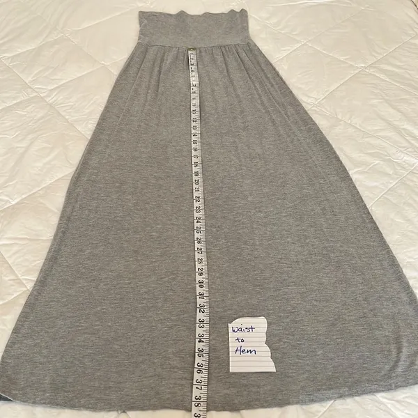 Kismet heathered grey maxi skirt or strapless dress so many style options GUC - Image 4