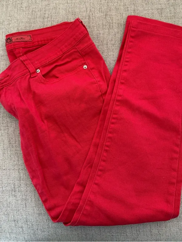 Red Women’s Slim Jeans - Image 3