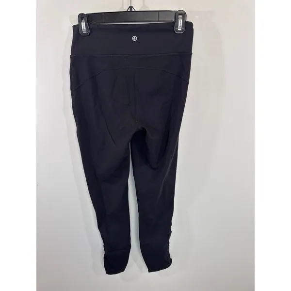 Lululemon Black High Rise Macrame Lattice Leggings Size‎ 8 Yoga Workout Pants - Image 6