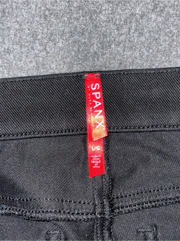 Spanx Jean-ish Ankle Leggings Tummy Shaping Soft Knit 20018R Black Sz Women's L - Image 7