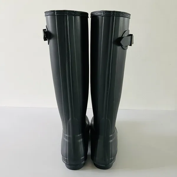 HUNTER Original Tall Black Buckle Strap Rain Boots - US 10 - Image 6